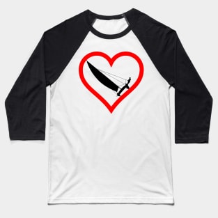 Red heart contour with catamaran Baseball T-Shirt